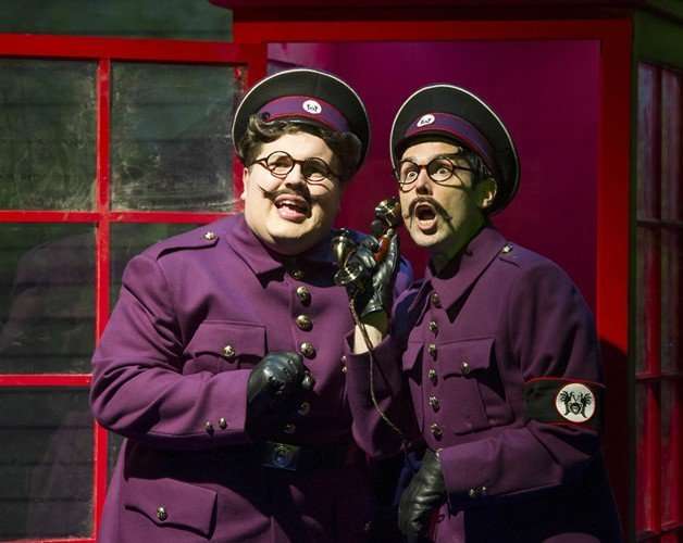 (L-R) Scott Paige as Goran and Sam Harrison as Boris in Chitty Chitty Bang Bang. Credit Alastair Muir