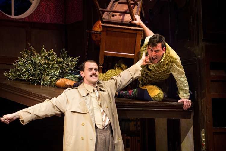 (L-R) Hayden Wood and Adam Byron - The Play That Goes Wrong. Photo by Helen Murray
