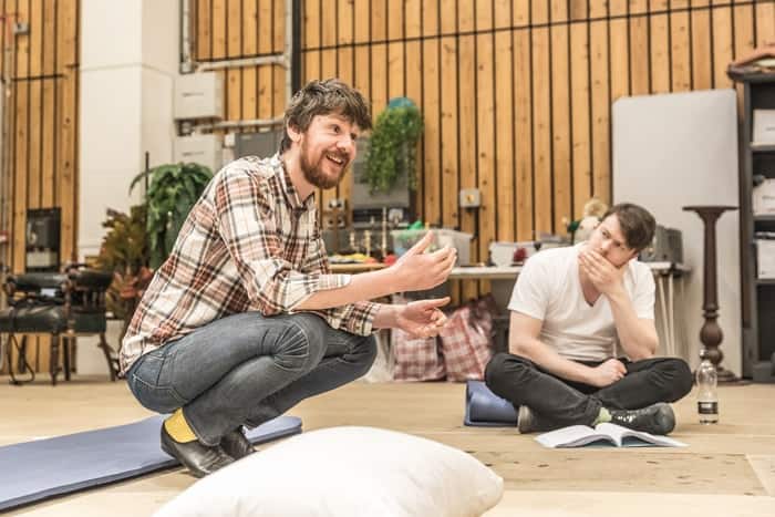 Simon Godwin and Daniel Rigby taken during rehearsals for Twelfth Night. Photo by Marc Brenner.