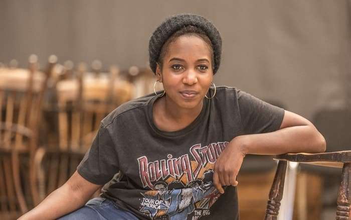 Tamara Lawrance in rehearsals for Twelfth Night. Photo by Marc Brenner
