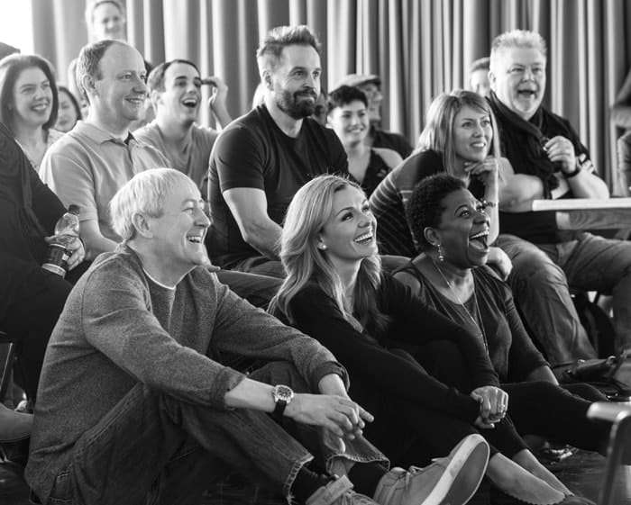 Central l-r Nicholas Lyndhurst, Alfie Boe, Katherine Jenkinsn & Brenda Edwards with members of the cast - Photo by Craig Sugden