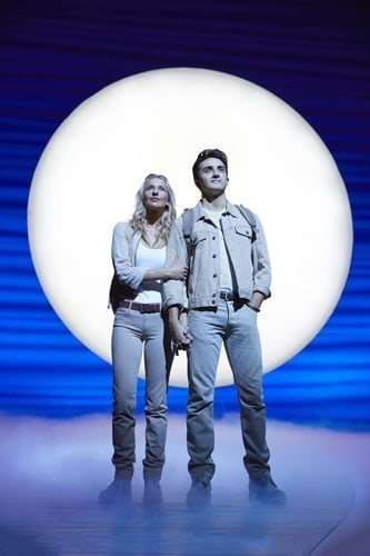 Georgina Castle as Sophie and Christopher Jordan-Marshall as Sky in MAMMA MIA! Credit Brinkhoff & Mögenburg
