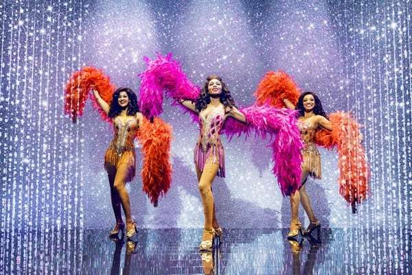 Kimmy Edwards, Brennyn Lark and Asmeret Ghebremichael in Dreamgirls at the Savoy Theatre. Credit Dewynters