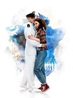 AN OFFICER AND A GENTLEMAN. Jonny Fines 'Zack Mayo' and Emma Williams 'Paula Pokrifiki'. Photo by Jay Brooks
