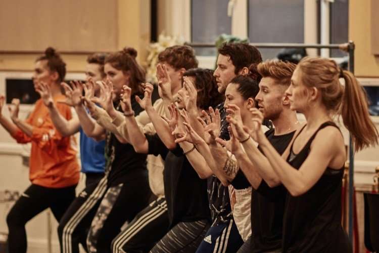 The cast in rehearsals for BAT OUT OF HELL - credit Specular.