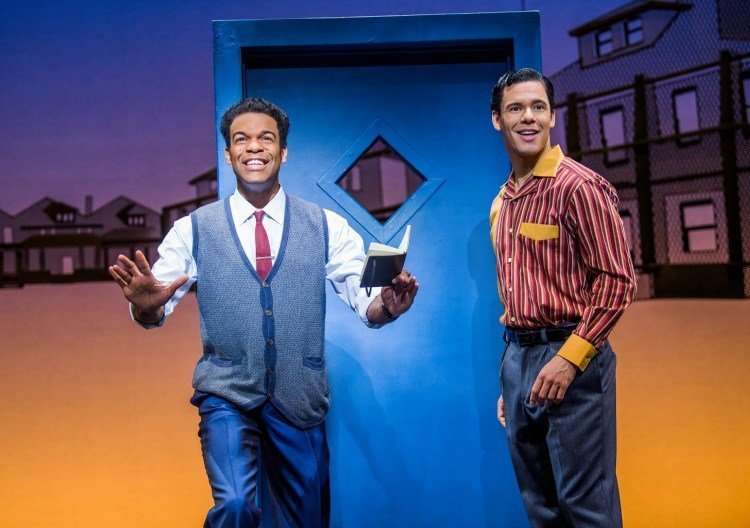 l-r-Jay-Perry-Berry-Gordy-and-David-Albury-Smokey-Robinson-Motown-the-Musical-at-the-Shaftesbury-Theatre-Photo-credit-Tristram-Kenton