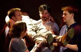 Soldier On cast: Shaun Johnson/Mark Griffin/Steve Morgan/ Cassidy Little/ Hayley Thompson / Mike Prior - Photo credit Harry Burton