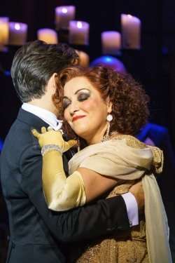 SUNSET BOULEVARD. Danny Mac 'Joe Gillis' and Ria Jones 'Norma Desmond'. Photo Manuel Harlan