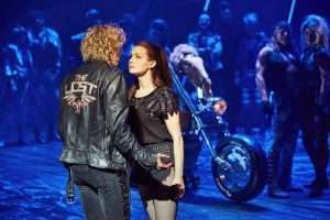 Andrew Polec as Strat Christina Bennington as Raven in BAT OUT OF HELL THE MUSICAL. Photo Credit Specular