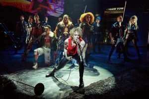 Andrew Polec as Strat and cast in BAT OUT OF HELL THE MUSICAL. Photo Credit Specular