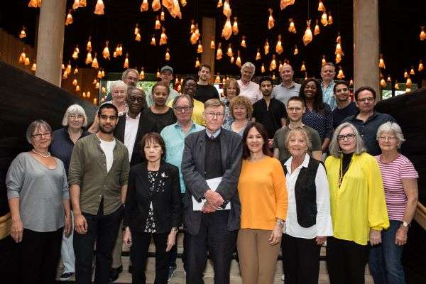 The cast of Allelujah! with Alan Bennett and Arlene Phillips, Photo credit Luke Varley