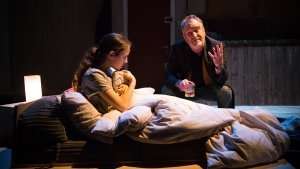 Niamh James & Mark Hadfield in The Weatherman at Park Theatre. Photo by Piers Foley