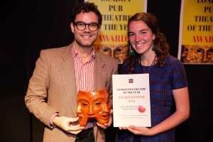 Photography credit: Nick Brittain Adam Spreadbury-Maher (AD) with Fiona English (Executive Director) - King's Head Theatre