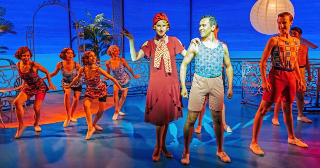 Tiffany Graves (Hortense) and the company of The Boy Friend by Manuel Harlan.