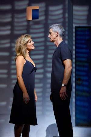Mazz Murray as Donna & Richard Trinder as Sam Carmichael in MAMMA MIA! Credit Brinkhoff & Mögenburg.