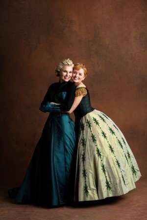 L-R Samantha Barks (Elsa) and Stephanie McKeon (Anna) - Photography by Trevor Leighton ©Disney.