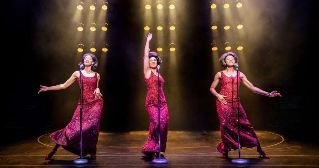 AIN'T TOO PROUD. Holly Liburd 'Diana Ross', Sadie-Jean Shirley 'Mary Wilson' and Evonnee Bentley-Holder 'Florence Ballard'. Photo Johan Perrson.