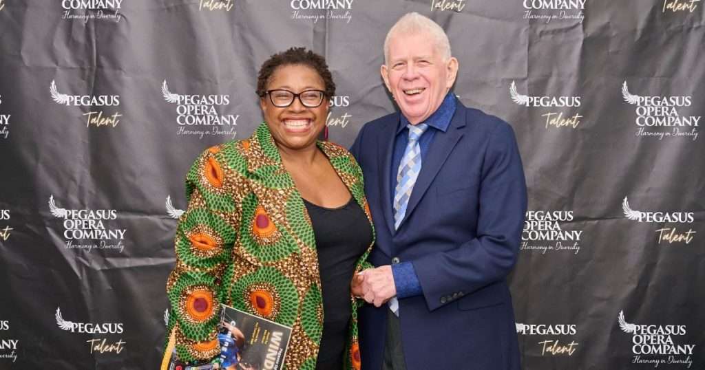 Alison Buchanan (Artistic Director, Pegasus Opera Company and playing Ruth) with Philip Hagemann (Libretto and music) (photo credit Dominique Nok)