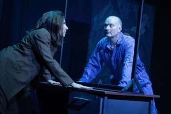Phoebe Panaretos (Clarice) and Mark Oxtoby (Lecter) in SILENCE! The Musical. Photo credit Mark Senior