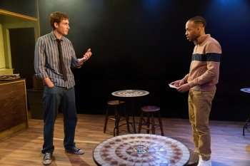 Sam Mitchell and Ényì Okoronkwo in King James - credit Mark Douet
