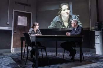 Rosie Sheehy and Jamie Ballard in An Interrogation. Photo by Marc Brenner