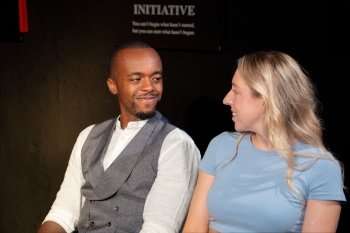 Curating at Old Red Lion Theatre. Photo credit: Miranda Mazzarella