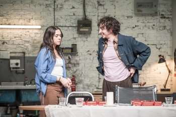 Christmas Day (Almeida Theatre). Bel Powley and Samuel Blenkin. Photo - Marc Brenner