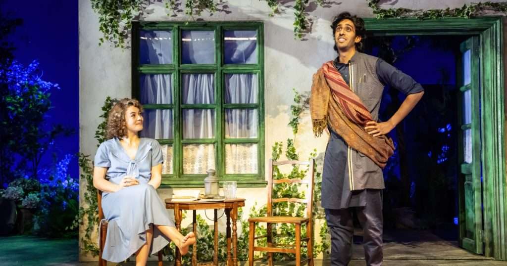 Ruby Ashbourne Serkis as Flora Crewe and Gavi Singh Chera as Nirad Das in Indian Ink. Photo credit: Johan Persson