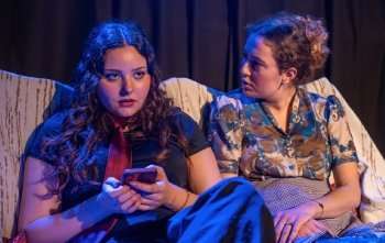 Gunes Soysal and Duru Agirbas in Gelin at Canal Cafe Theatre. Credit: Cinar Unal