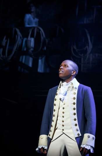 Hamilton Broadway. Leslie Odom Jr as Aaron Burr. Photo Matt Murphy