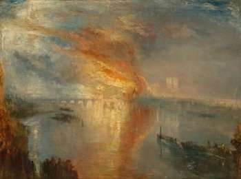 JMW Turner "The Burning of the Houses of Lords and Commons, October 16, 1834" (1835) (C) Cleveland Museum of Art